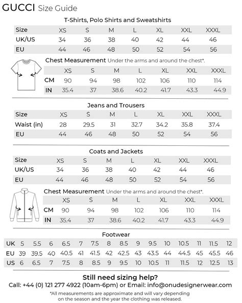 gucci polo size chart|GUCCI® Clothing Size Guide .